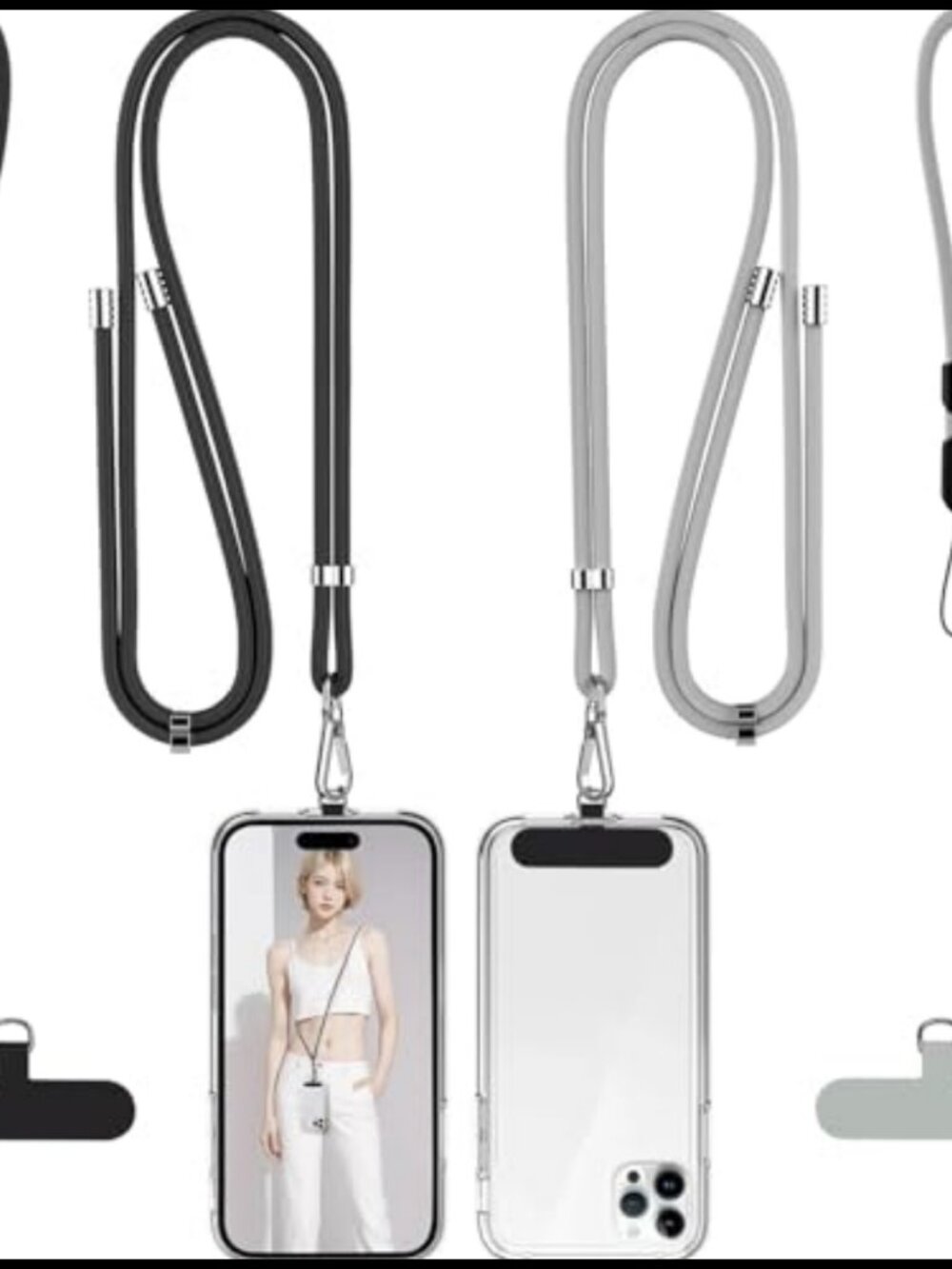 2 Pack Adjustable Phone Lanyard & Wrist Strap Set with Tether Tabs